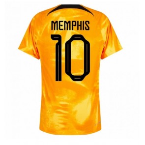 Maillot de foot Pays-Bas Memphis Depay #10 Domicile Monde 2022 Manches Courte
